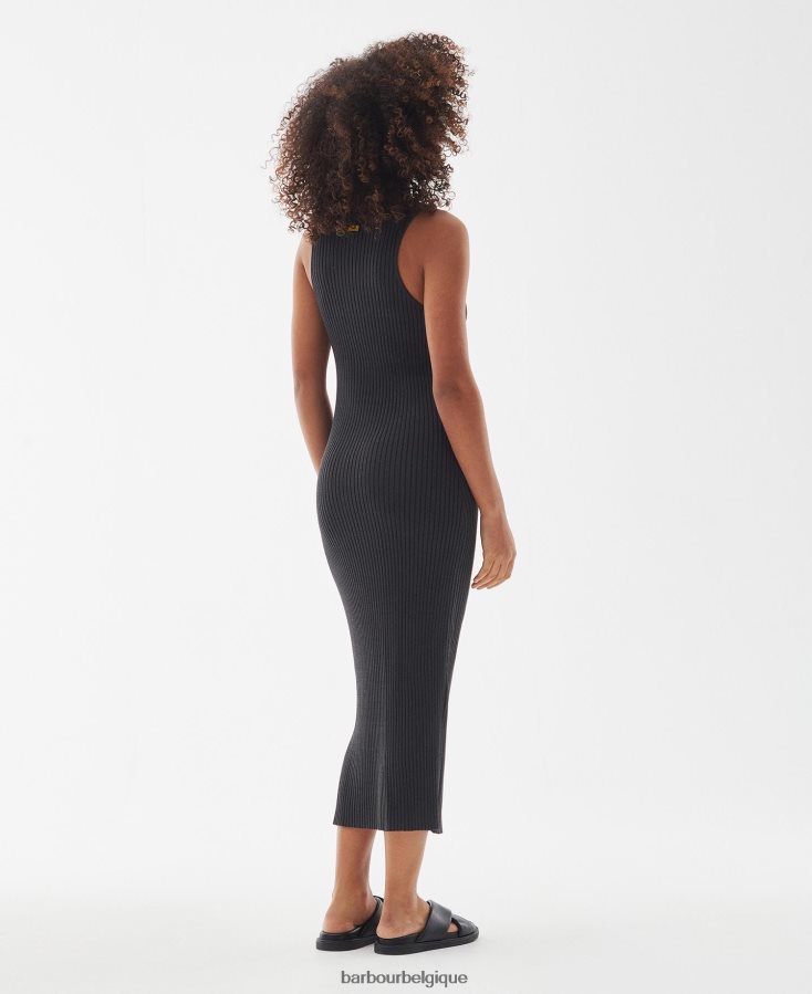 vêtements Barbour robe en maille silvestro été noir femmes T2L6ZP1858