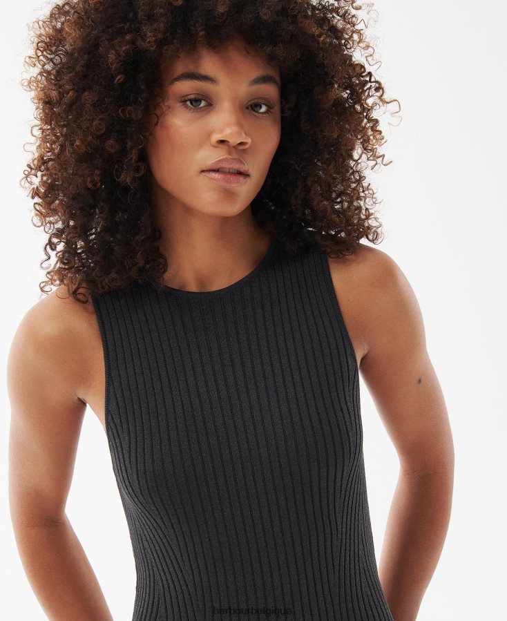 vêtements Barbour robe en maille silvestro été noir femmes T2L6ZP1858