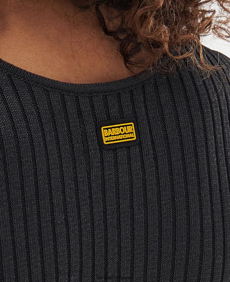 vêtements Barbour robe en maille silvestro été noir femmes T2L6ZP1858