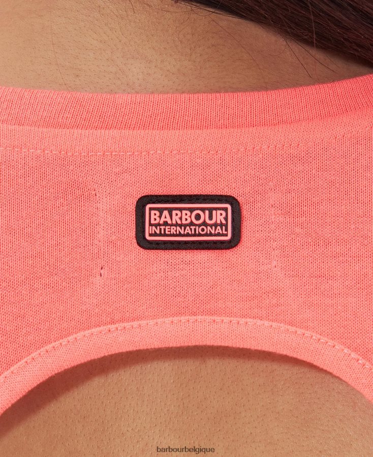 vêtements Barbour robe halton corail atomique femmes T2L6ZP1892