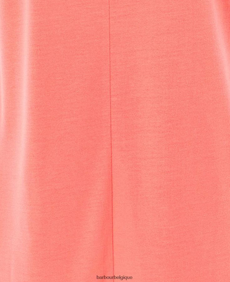 vêtements Barbour robe halton corail atomique femmes T2L6ZP1892