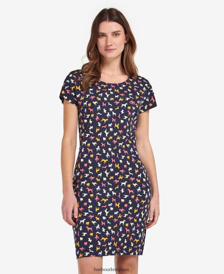 vêtements Barbour robe imprimée harewood impression d'histoire de la marine femmes T2L6ZP1897