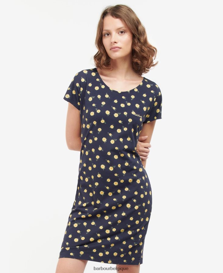 vêtements Barbour robe imprimée harewood impression d'histoire de la marine femmes T2L6ZP1905