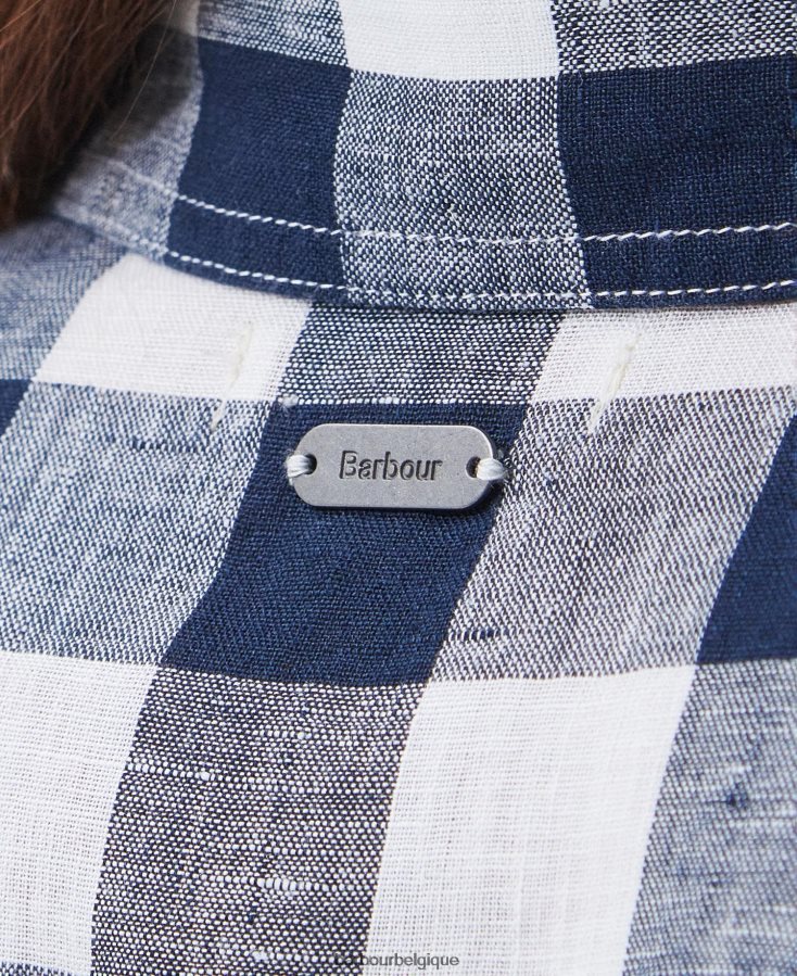 vêtements Barbour robe longue marine carreaux bleu marine femmes T2L6ZP1820
