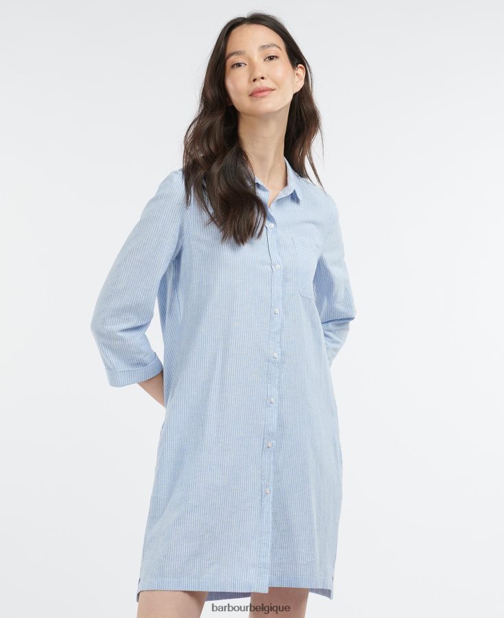 vêtements Barbour robe lueur de la mer chambray femmes T2L6ZP1842