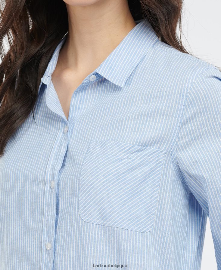 vêtements Barbour robe lueur de la mer chambray femmes T2L6ZP1842