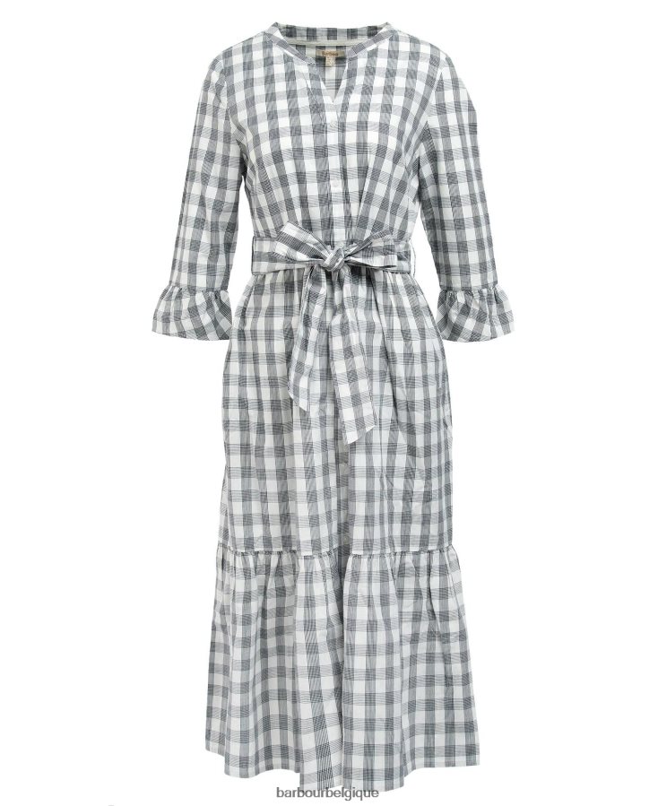 vêtements Barbour robe mi-longue Seamills carreaux bleu marine femmes T2L6ZP1812