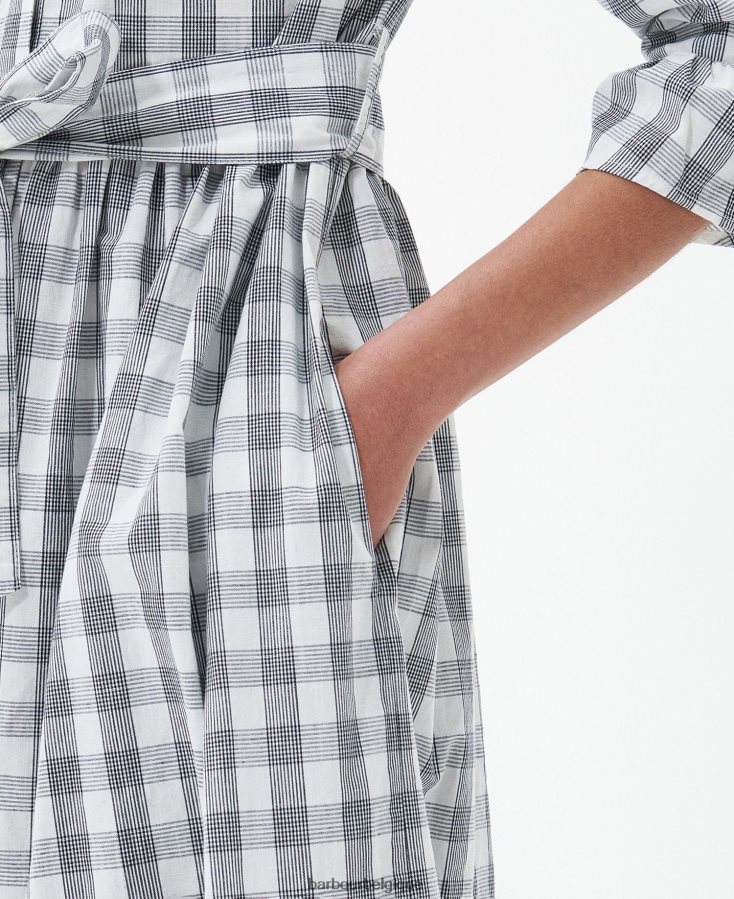 vêtements Barbour robe mi-longue Seamills carreaux bleu marine femmes T2L6ZP1812