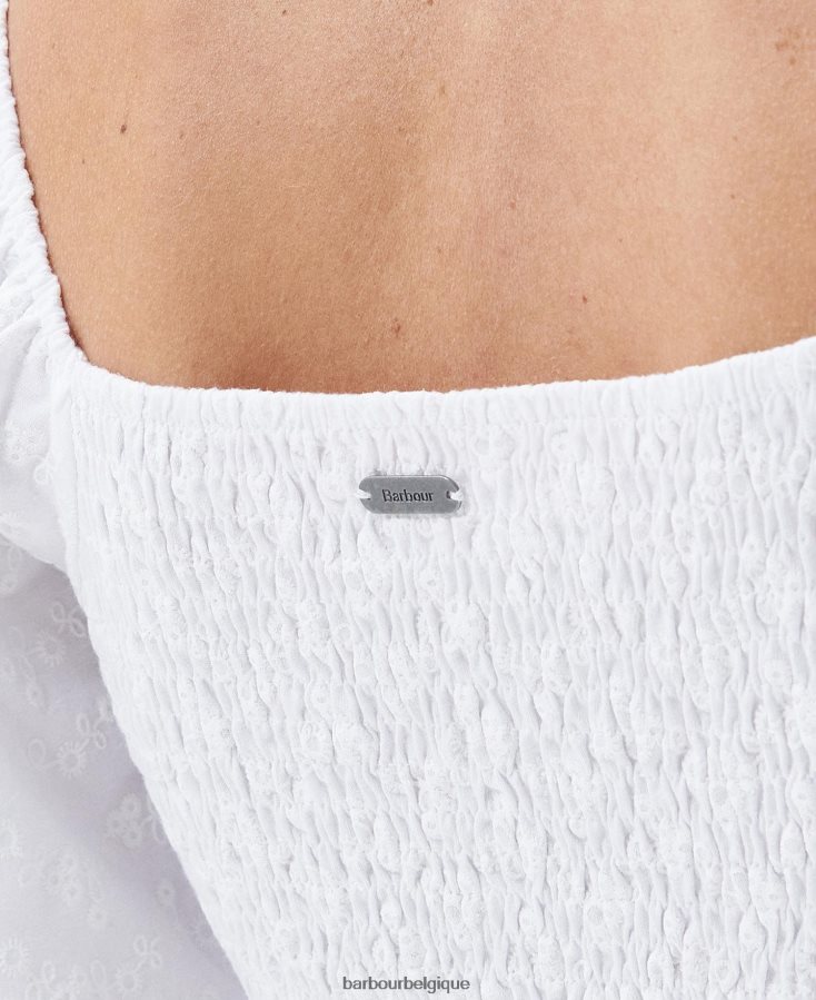 vêtements Barbour robe mi-longue areca blanc classique femmes T2L6ZP1825