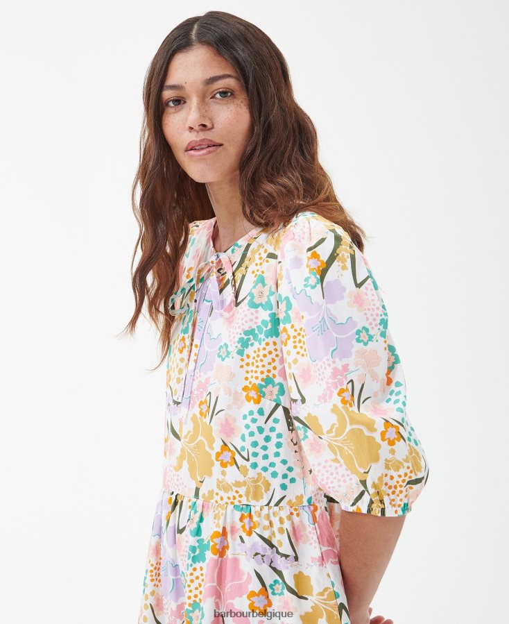 vêtements Barbour robe mi-longue delphinium multi classique femmes T2L6ZP1828