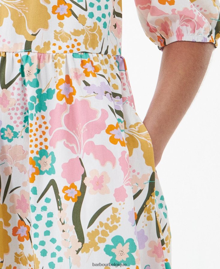 vêtements Barbour robe mi-longue delphinium multi classique femmes T2L6ZP1828