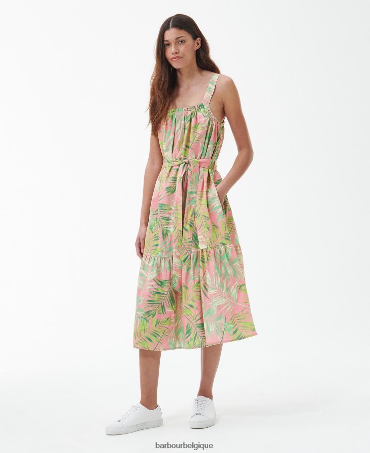 vêtements Barbour robe mi-longue papyrus multi classique femmes T2L6ZP1836