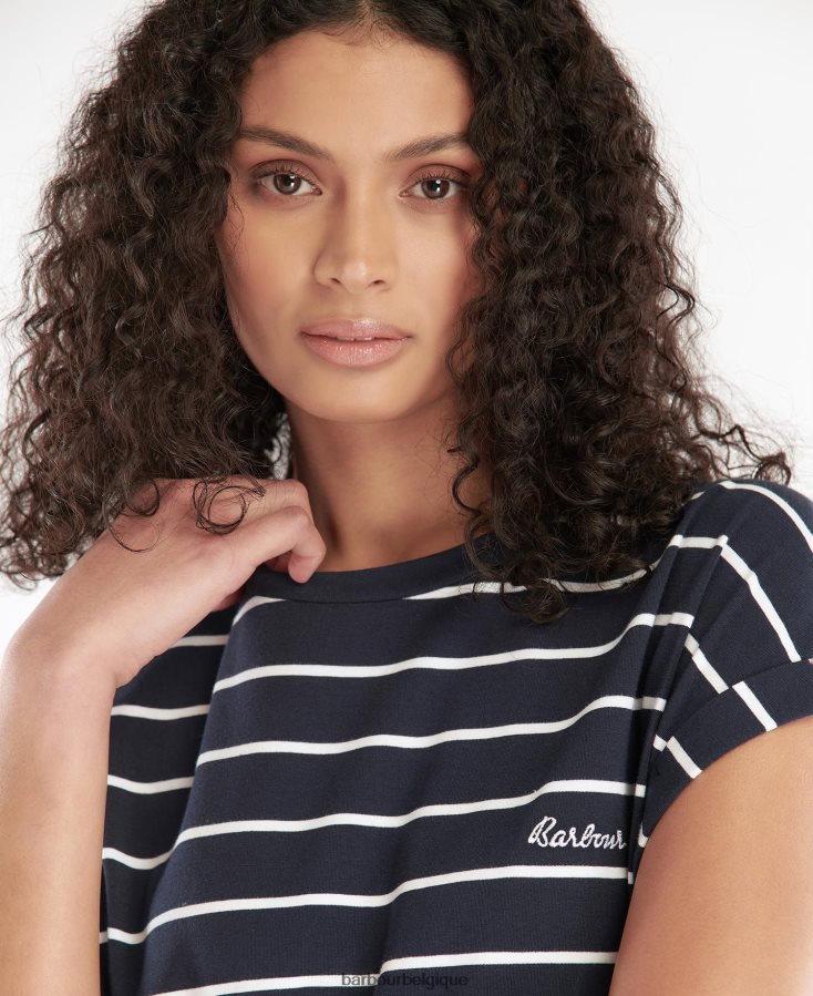 vêtements Barbour robe à rayures marlo marine/blanc femmes T2L6ZP1895