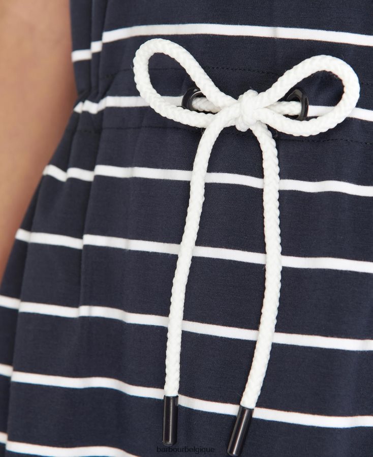 vêtements Barbour robe à rayures marlo marine/blanc femmes T2L6ZP1895
