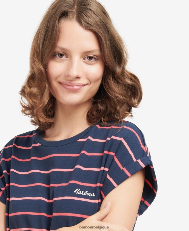 vêtements Barbour robe à rayures marloes marine/blanc femmes T2L6ZP1891