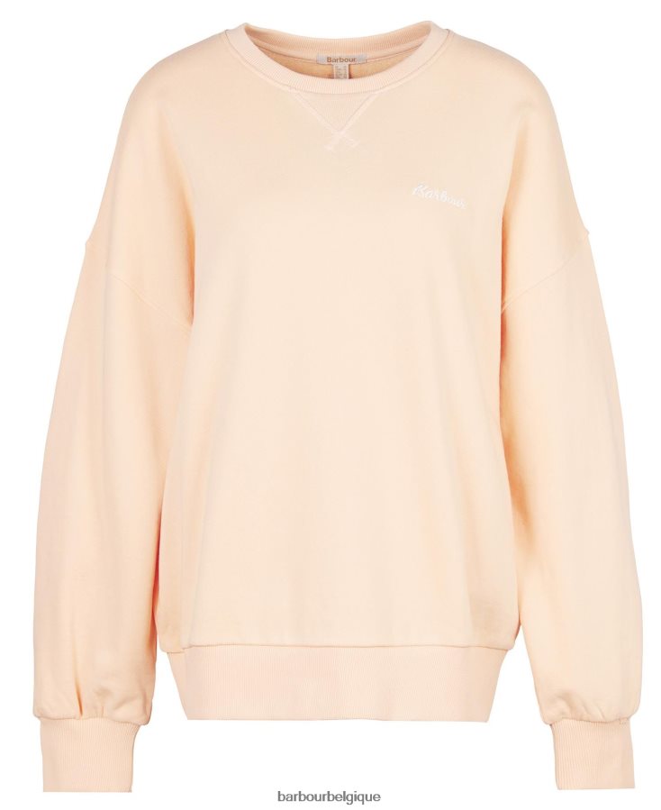 vêtements Barbour pull kenmore pêche clair femmes T2L6ZP2023