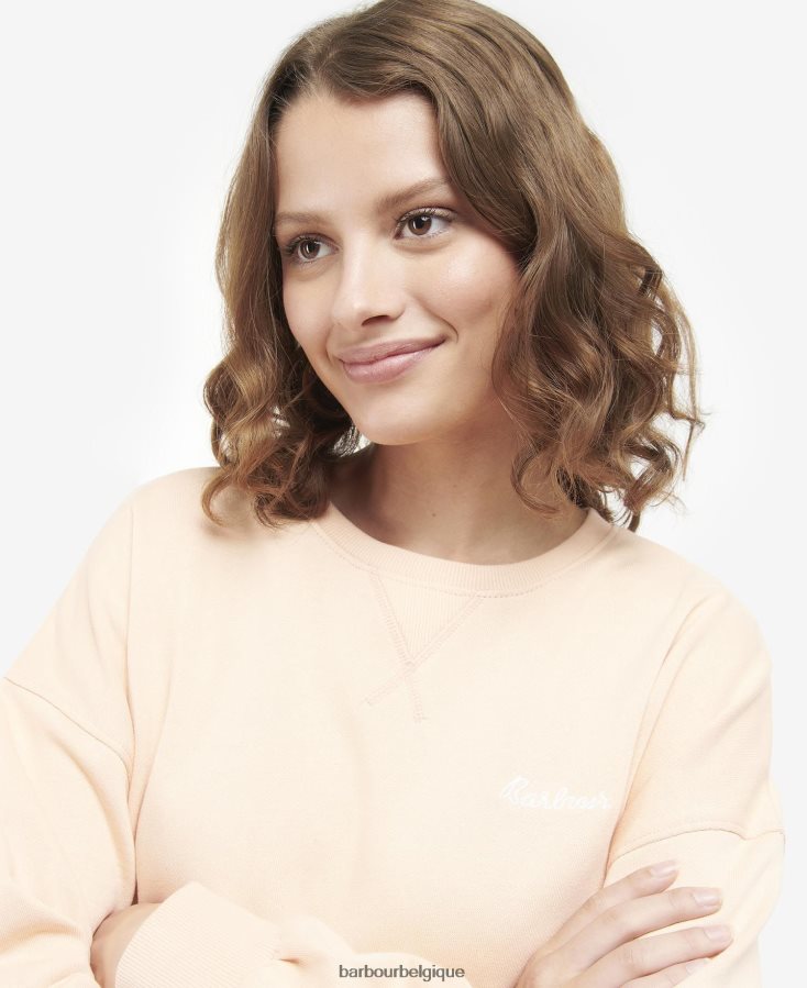 vêtements Barbour pull kenmore pêche clair femmes T2L6ZP2023