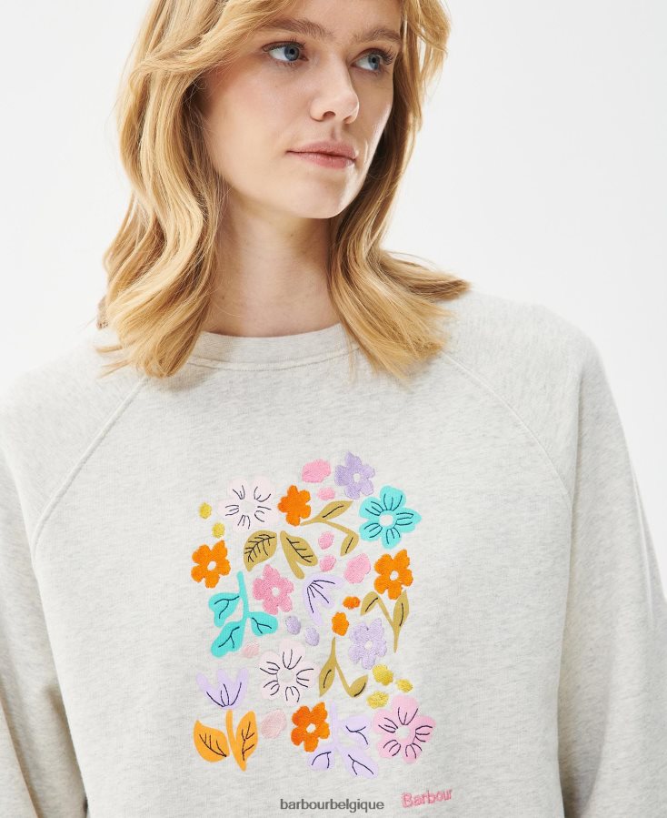 vêtements Barbour sweat azalée nuage de marne femmes T2L6ZP1990