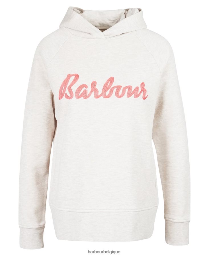 vêtements Barbour sweat à capuche otterburn avoine chiné/pink rose femmes T2L6ZP2024