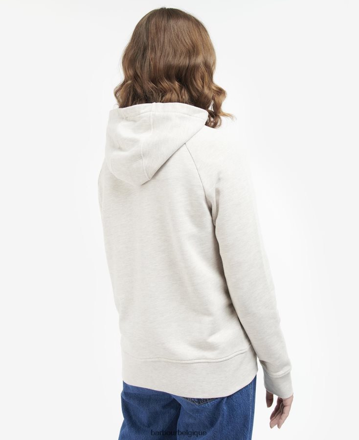 vêtements Barbour sweat à capuche otterburn avoine chiné/pink rose femmes T2L6ZP2024