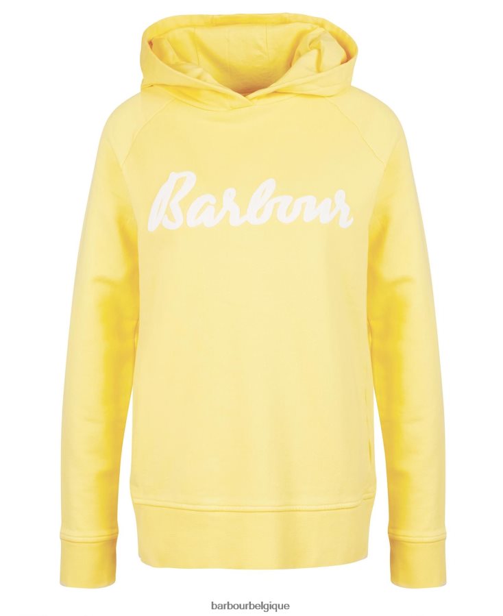 vêtements Barbour sweat à capuche otterburn lever du soleil jaune femmes T2L6ZP2014
