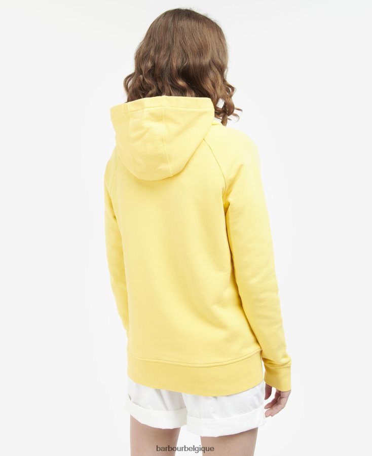 vêtements Barbour sweat à capuche otterburn lever du soleil jaune femmes T2L6ZP2014