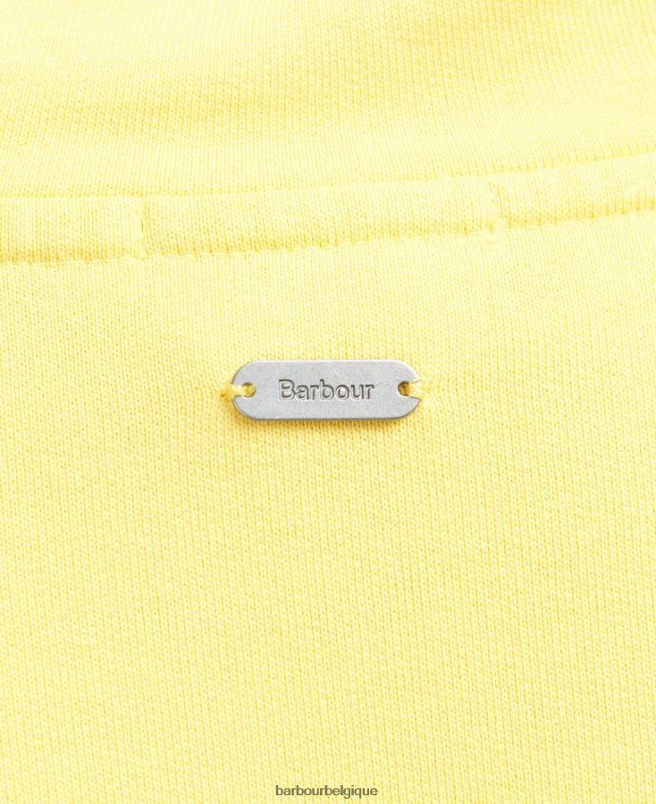 vêtements Barbour sweat à capuche otterburn lever du soleil jaune femmes T2L6ZP2014