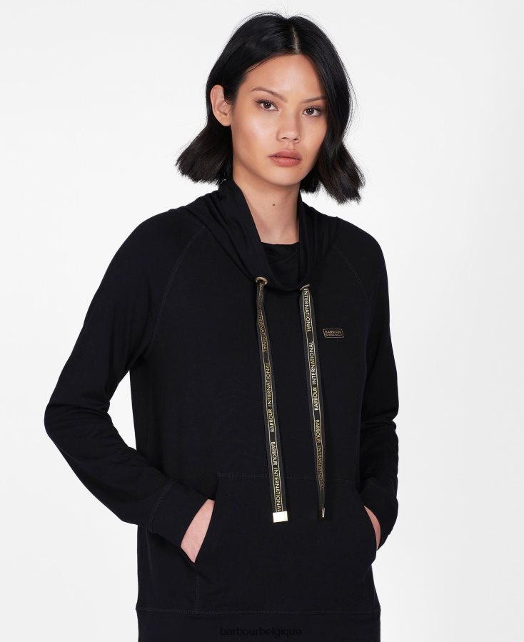vêtements Barbour sweat à capuche suspendu noir femmes T2L6ZP2006