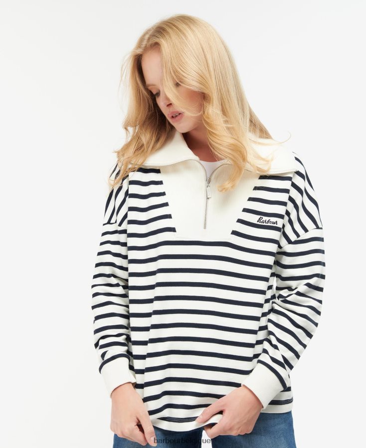 vêtements Barbour sweat kendra nuage/rayure marine femmes T2L6ZP1991