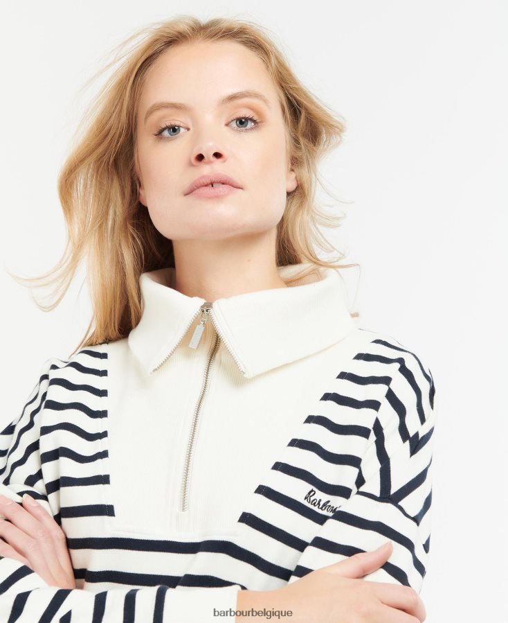 vêtements Barbour sweat kendra nuage/rayure marine femmes T2L6ZP1991
