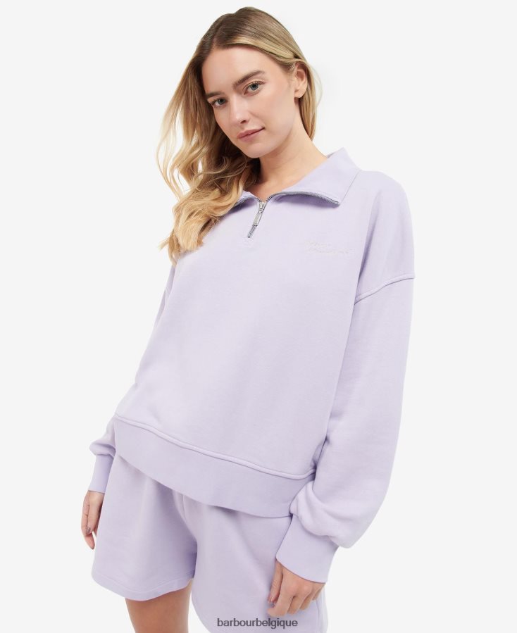 vêtements Barbour sweat lando à demi-zip glycine femmes T2L6ZP2017