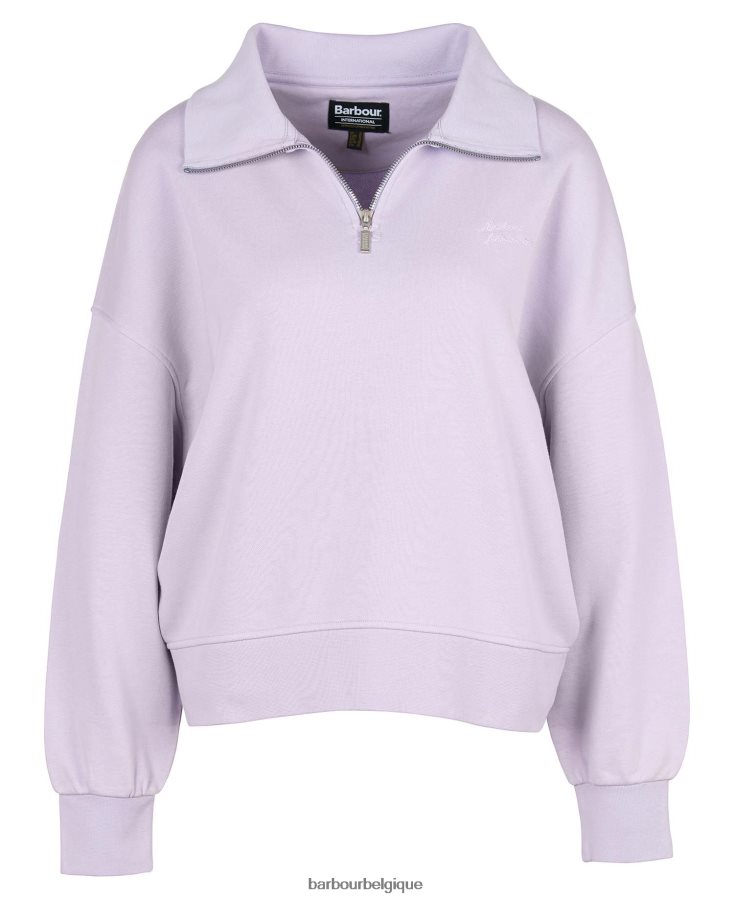 vêtements Barbour sweat lando à demi-zip glycine femmes T2L6ZP2017