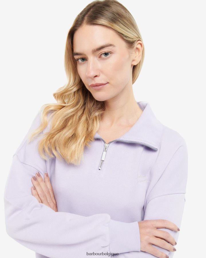vêtements Barbour sweat lando à demi-zip glycine femmes T2L6ZP2017