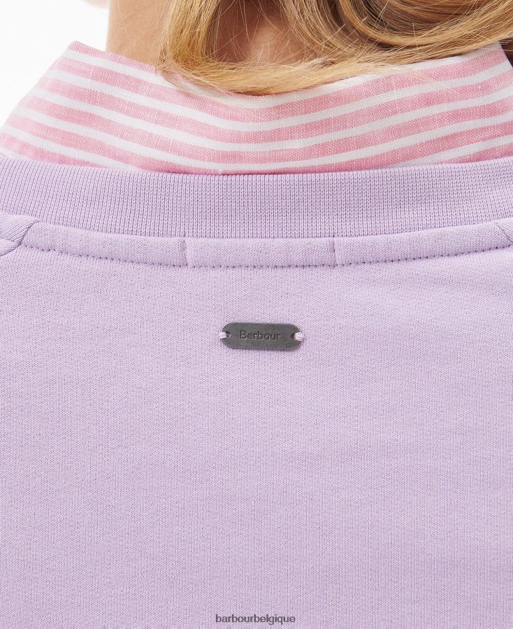 vêtements Barbour sweat otterburn lilas pâle femmes T2L6ZP2007