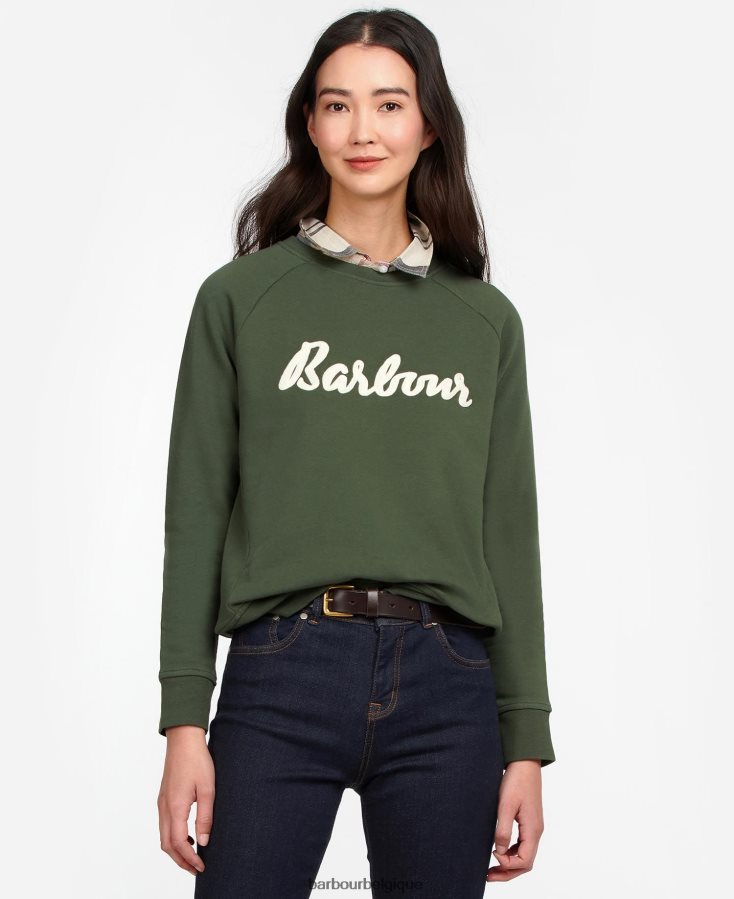 vêtements Barbour sweat otterburn olive femmes T2L6ZP2027