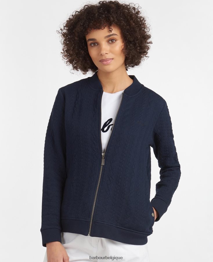 vêtements Barbour sweat zippé kelsey blanc cassé femmes T2L6ZP1986