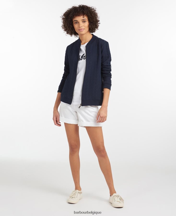 vêtements Barbour sweat zippé kelsey blanc cassé femmes T2L6ZP1986