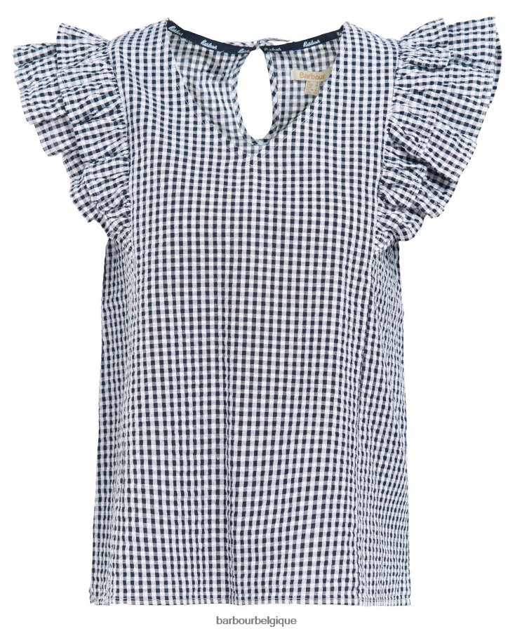 vêtements Barbour dessus de chardon carreaux bleu marine femmes T2L6ZP1628