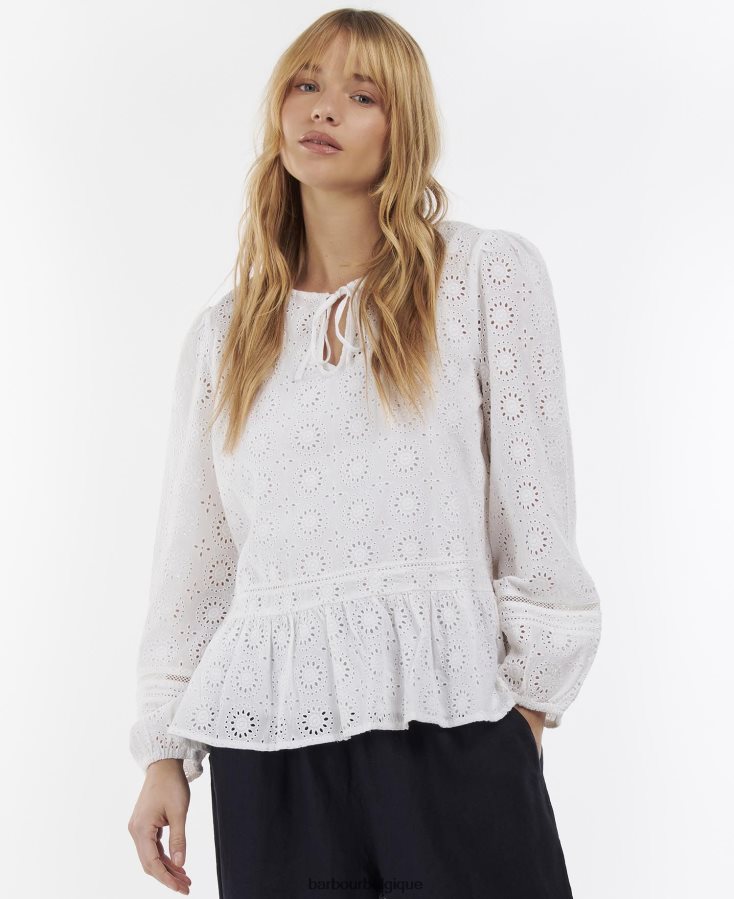 vêtements Barbour haut cherbury blanc femmes T2L6ZP1631