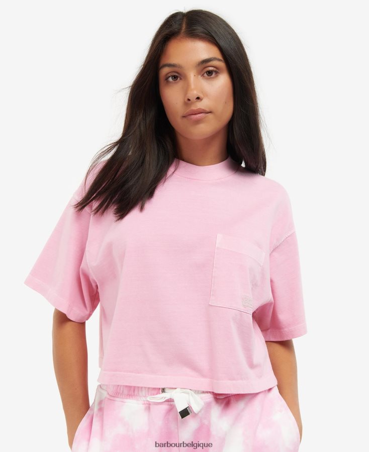 vêtements Barbour haut de galica béguin rose femmes T2L6ZP1730