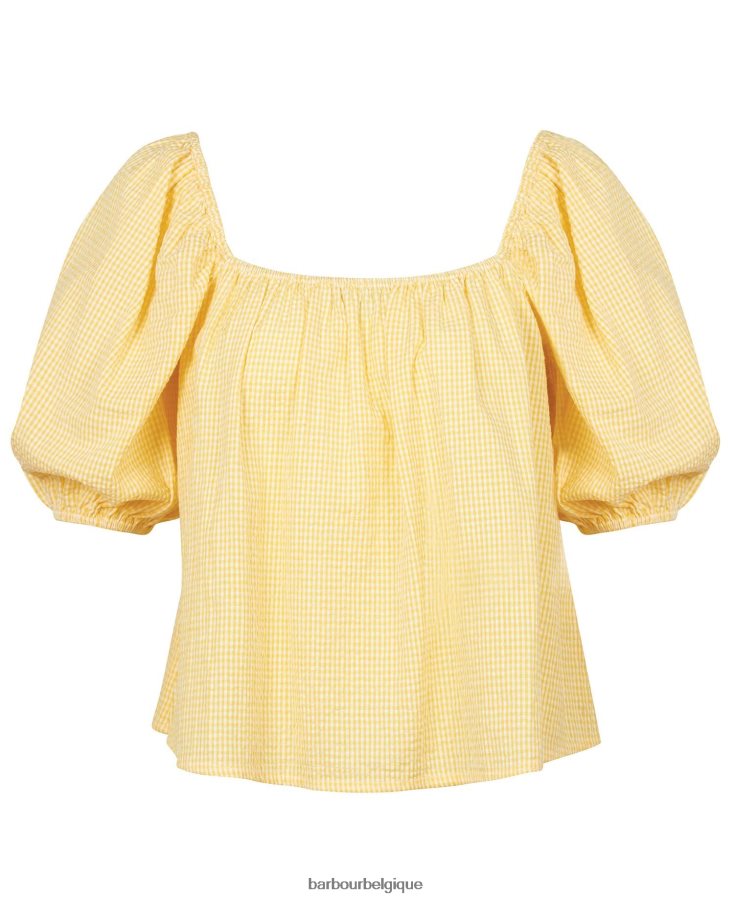 vêtements Barbour haut de l\'abbaye lever du soleil jaune femmes T2L6ZP1593