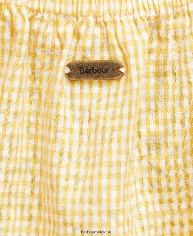 vêtements Barbour haut de l\'abbaye lever du soleil jaune femmes T2L6ZP1593
