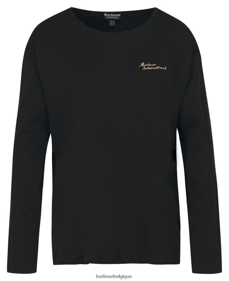 vêtements Barbour haut de l\'autodrome noir classique femmes T2L6ZP1731