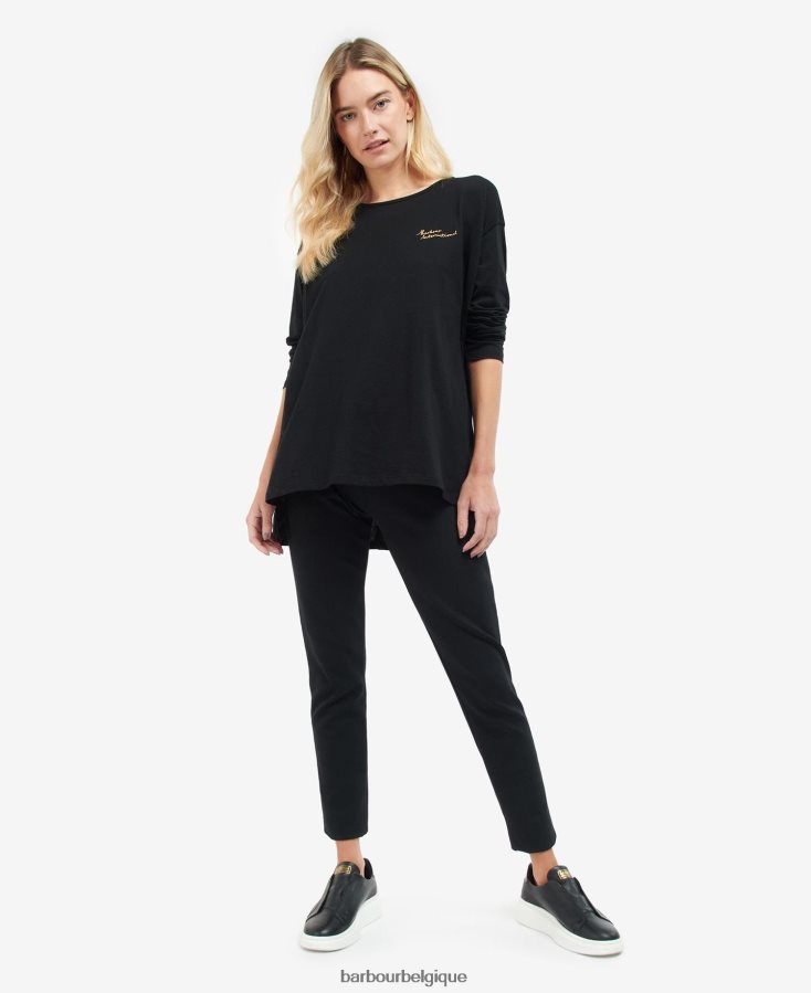 vêtements Barbour haut de l\'autodrome noir classique femmes T2L6ZP1731