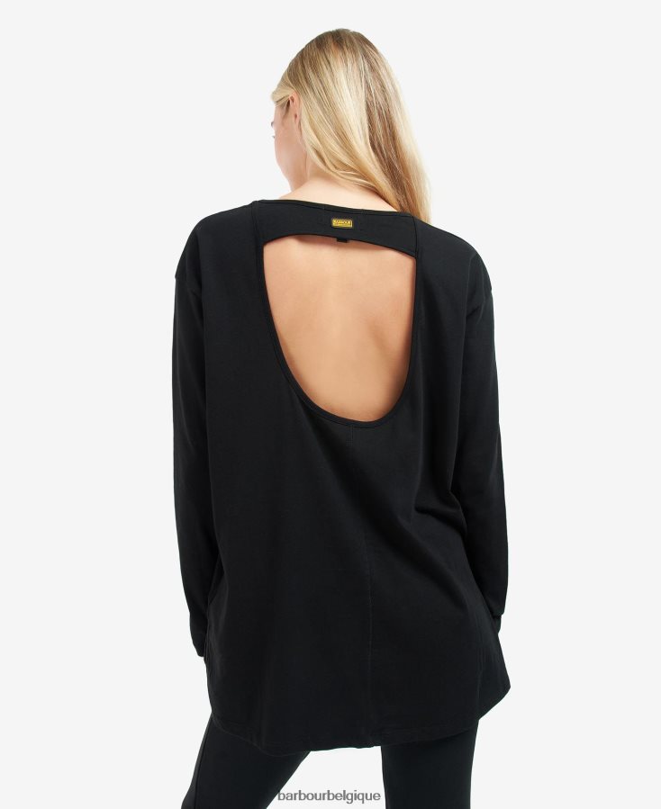 vêtements Barbour haut de l\'autodrome noir classique femmes T2L6ZP1731