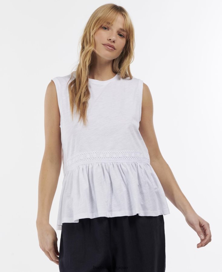 vêtements Barbour haut de saule blanc femmes T2L6ZP1723