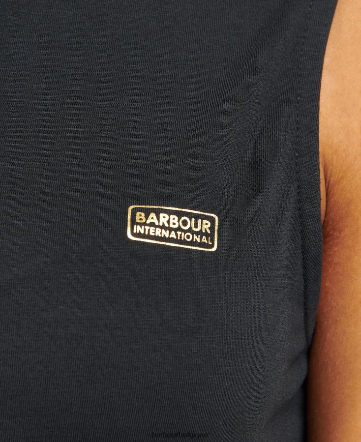 vêtements Barbour haut à demi-zip kasuki noir classique femmes T2L6ZP1672