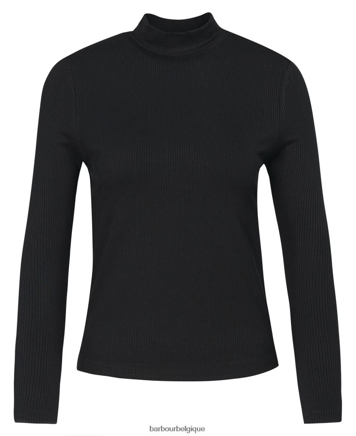 vêtements Barbour haut en vétel noir classique femmes T2L6ZP1708