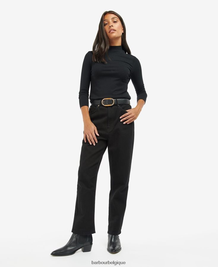 vêtements Barbour haut en vétel noir classique femmes T2L6ZP1708