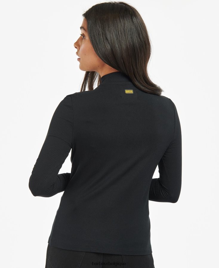 vêtements Barbour haut en vétel noir classique femmes T2L6ZP1708